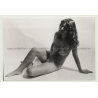 Pretty Longhaired Woman In Bikini / Eyes (Vintage Photo B/W DDR 1981)