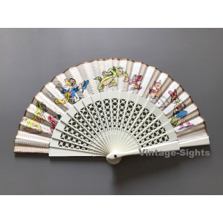 Vintage Spanish Fan: Disney - Donald Duck - Tom & Jerry *1 (Spain ~1970s/1980s)