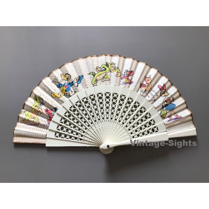 Vintage Spanish Fan: Disney - Donald Duck - Tom & Jerry *1 (Spain ~1970s/1980s)