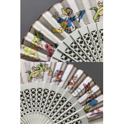 Vintage Spanish Fan: Disney - Donald Duck - Tom & Jerry *1 (Spain ~1970s/1980s)