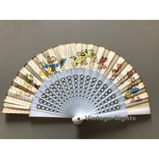 Vintage Spanish Fan: Disney - Donald Duck - Tom & Jerry *2 (Spain ~1970s/1980s)