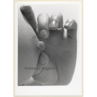 Artistic Nude Study: Close-up Of Boob (Vintage Photo France B/W ~1980s)