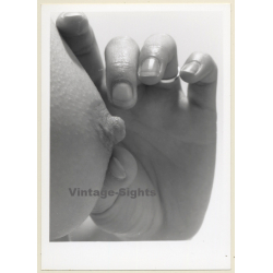Artistic Nude Study: Close-up Of Boob (Vintage Photo France B/W ~1980s)