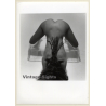 Artistic Nude Study: Longhaired Blonde On Plexiglass Table*2 (Vintage Photo France B/W ~1980s)