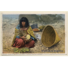 Arizona / USA: Supai Squaw Weaving Basket - Cataract Canyon (Vintage PC ~1920s/1930s)