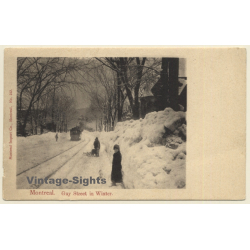 Montreal / Canada: Guy Street In Winter Canyon (Vintage PC ~1910s/1920s)
