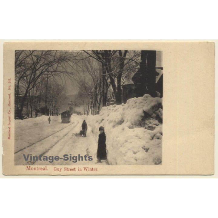 Montreal / Canada: Guy Street In Winter Canyon (Vintage PC ~1910s/1920s)