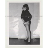 Pretty Model From The 50s Undresses 2 / Shows Leg (Vintage Photo B/W 1950s)