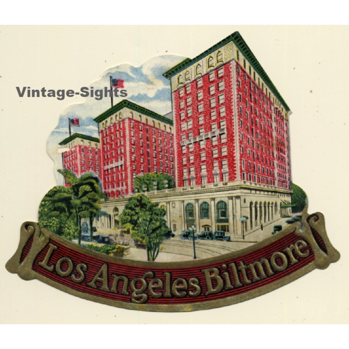 Los Angeles / USA: Hotel Biltmore (Rare Vintage Luggage Label)
