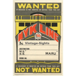 N.Y.K. Line: M.S. Maru - Nippon Yusen Kaisha (Vintage Shipping Line Label)