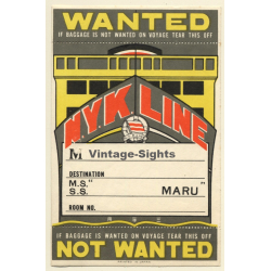 N.Y.K. Line: M.S. Maru - Nippon Yusen Kaisha (Vintage Shipping Line Label)