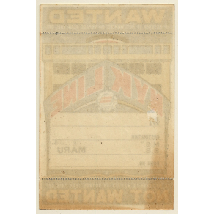 N.Y.K. Line: M.S. Maru - Nippon Yusen Kaisha (Vintage Shipping Line Label)