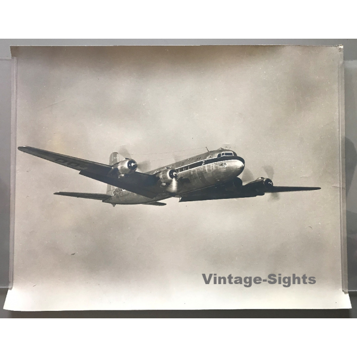 Sabena OO-AWA In Flight / Douglas DC-6 - Aviation (Large Vintage Photo ~1950s/1960s)