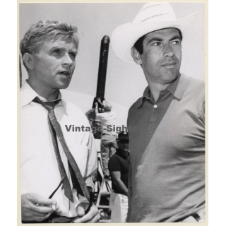 Flight Of The Phoenix: Hardy Krüger & Roger Vadim (Vintage Press Photo 1965)