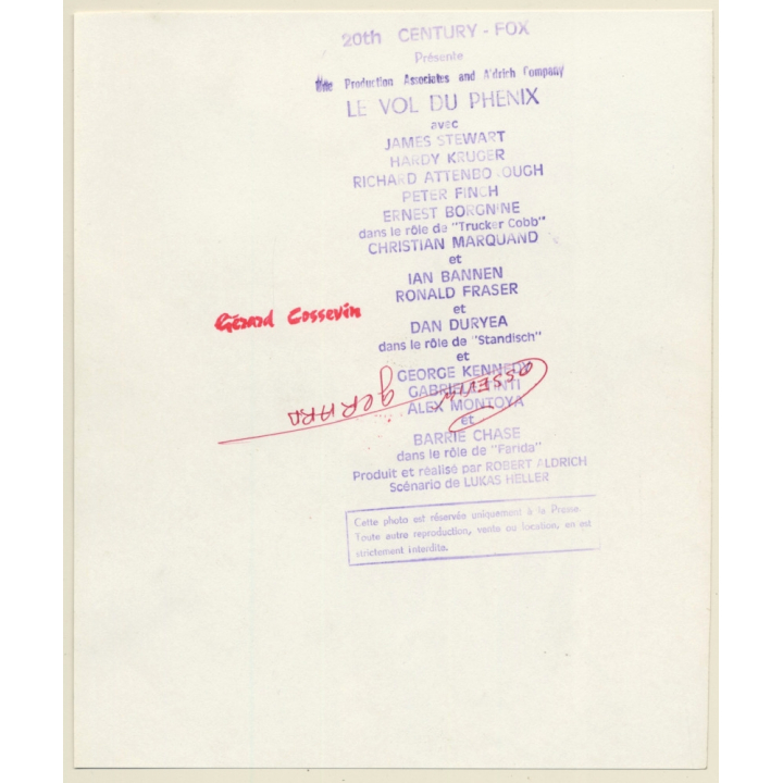 Flight Of The Phoenix: Hardy Krüger & Roger Vadim (Vintage Press Photo 1965)