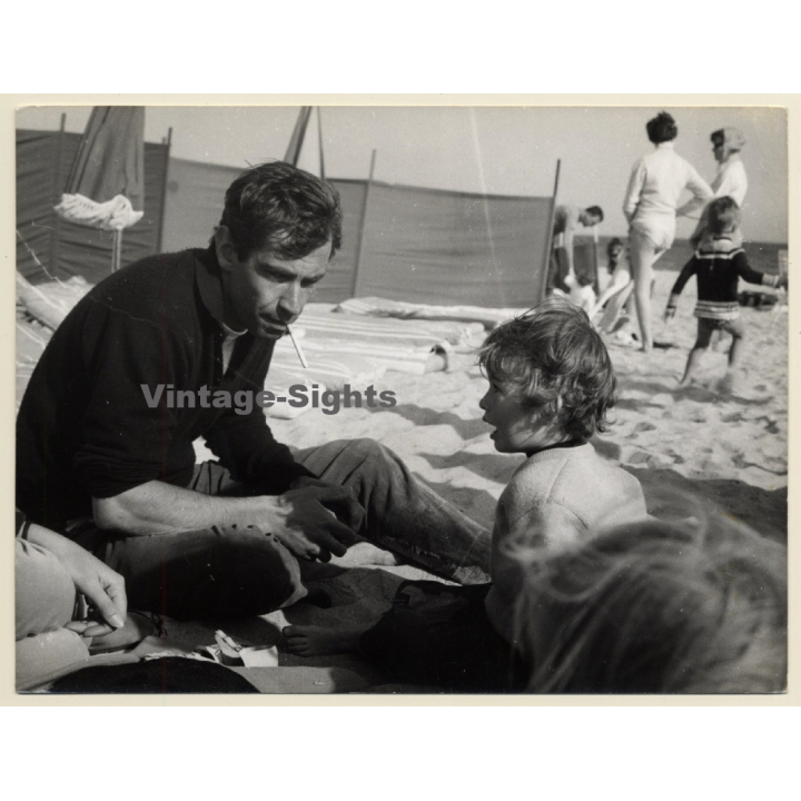 Roger Vadim & His Son Vania On Beach (Vintage Press Photo ~1976)