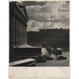 Paris / France: Place De La Madeleine / Église (Large Vintage Photo ~1940s/1950s)