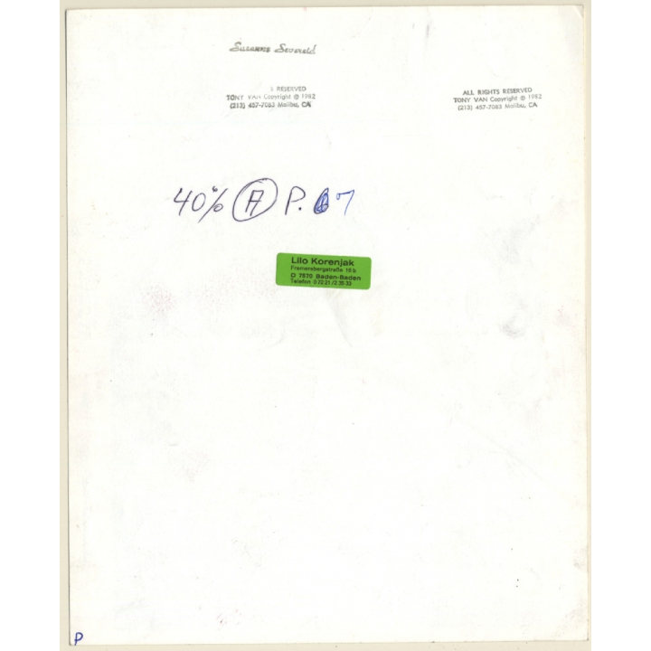 Susanne Severeid Topless On Beach / Actress - Pin-up (Vintage Press Photo 1980s)