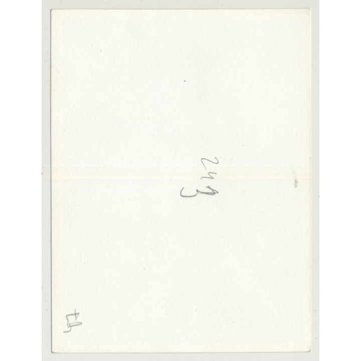 Rear View: Big Butted Nude Leans Against Altar / Legs - Boobs (Vintage Photo B/W 1950s)