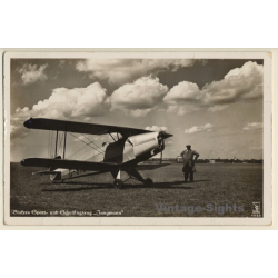 WW2: Bückers Sport und Schulflugzeug Jungmann (Vintage RPPC 1930s/1940s)
