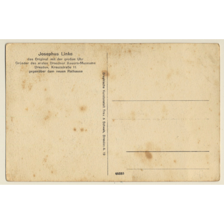 Dresden: Josephus Linke - Catacombs - Skeleton / Death (Vintage PC)