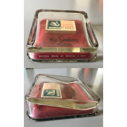 Swan Vestas 'The Smokers Match' Glass Counter Tray (UK ~1940s)