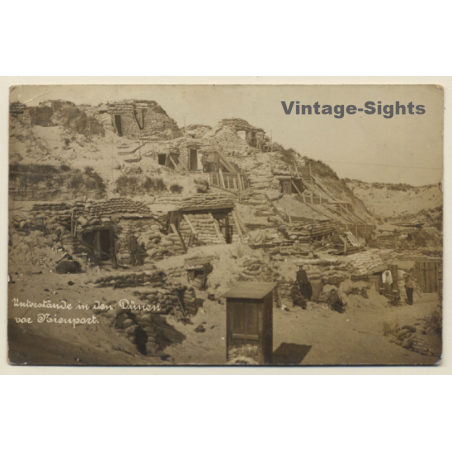 Nienport - Nieuwpoort: Military Shelters In The Dunes WW1 (Vintage RPPC 1910s)