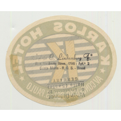 Karlos Hotel - Sao Paulo / Brazil (Vintage Luggage Label)