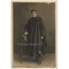 R. Hernández: Portrait Of Spanish Soldier With Poncho (Vintage RPPC ~1910s)
