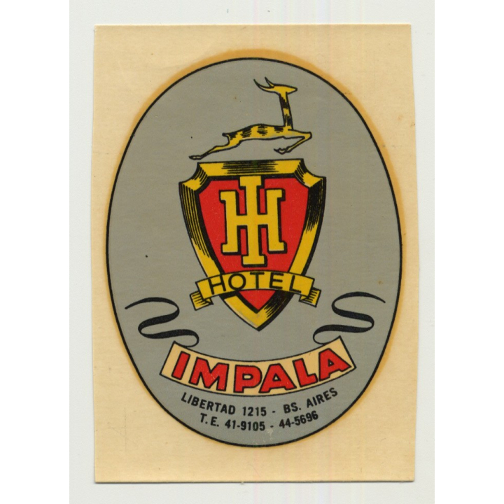 Hotel Impala - Buenos Aires / Argentina (Vintage Roll On Luggage Label)