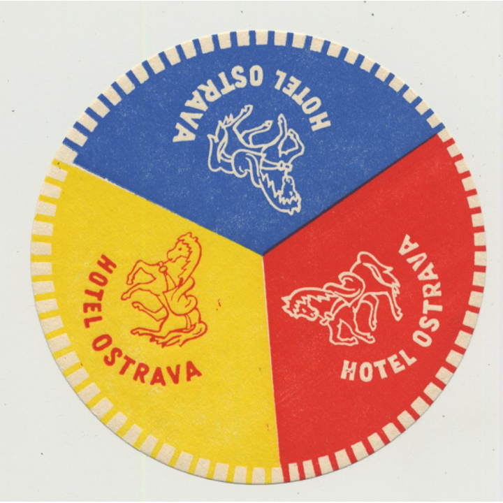 Hotel Ostrava - Ostrava / Czech Republic (Vintage Advertisment Coaster / Beermat ~ 1970s)