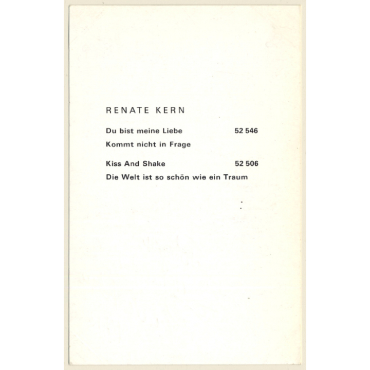 Renate Kern Autograph / Polydor (Vintage Signed PC 1965)