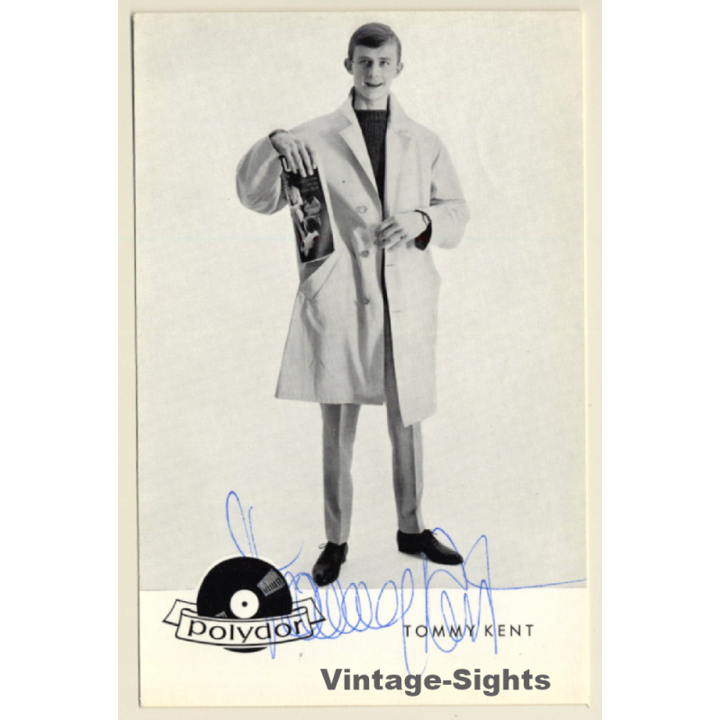 Tommy Kent Autograph / Polydor (Vintage Signed PC ~1960s)