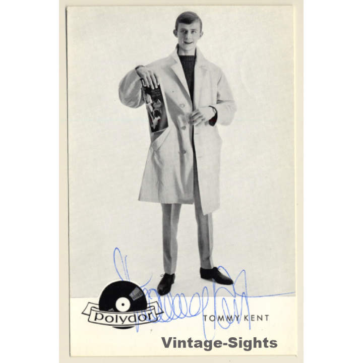 Tommy Kent Autograph / Polydor (Vintage Signed PC ~1960s)