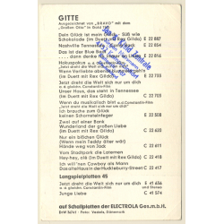 Gitte Autogramm / Electrola (Vintage Signed PC ~1960s)
