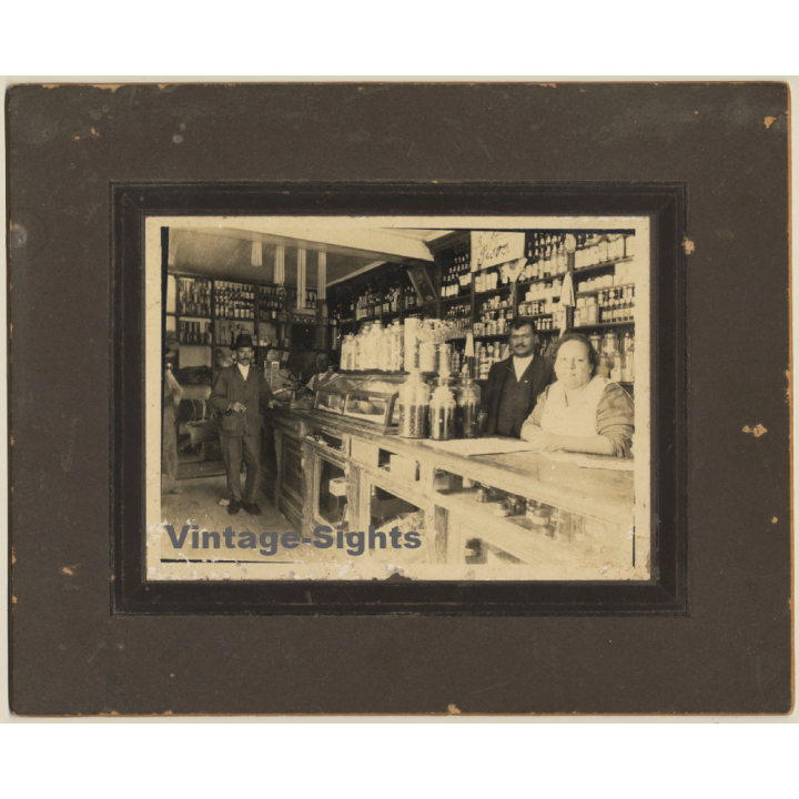 Mallorca: Client & Owners At Counter Of Liquor Store Noguera (Vintage Photo ~1910s/1920s)