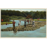 Wolga / Russia: Timber Rafting / Flottage Du Bois / Flösserei*2 (Vintage PC)