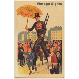 Nigrin Extra Shoe Polish Advertisement / Chimney Sweeper (Vintage PC 1920s)
