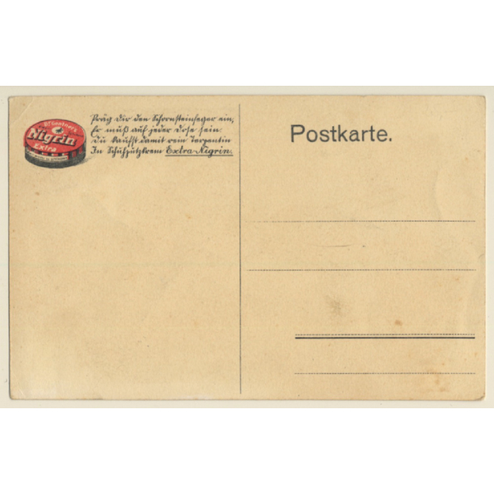 Nigrin Extra Shoe Polish Advertisement / Chimney Sweeper (Vintage PC 1920s)