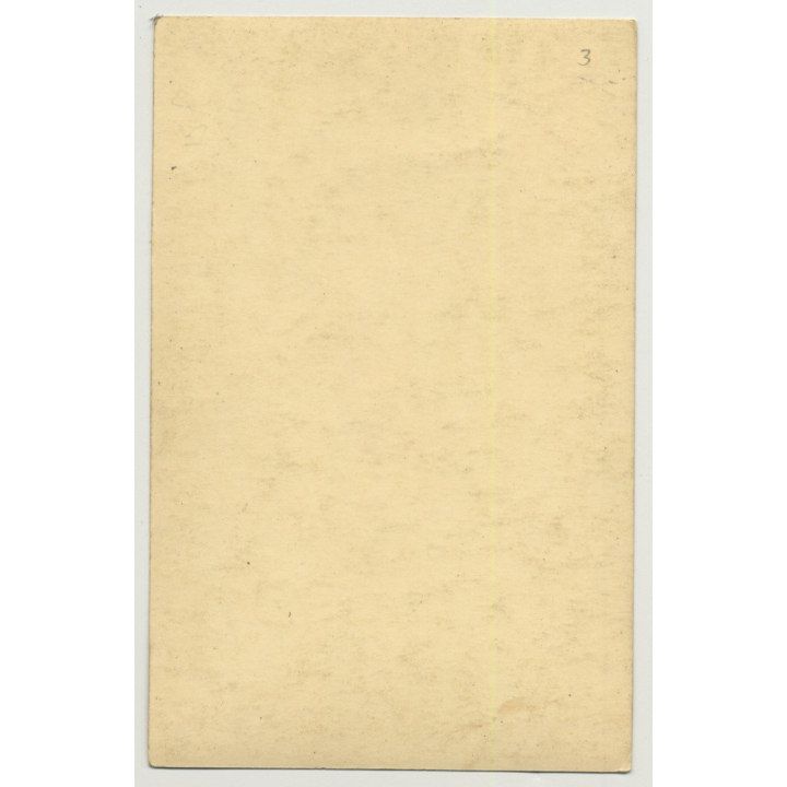 Sweet French Nude Poses On Basket Chair (Vintage RPPC Gelatine Silver ~1910s/1920s)