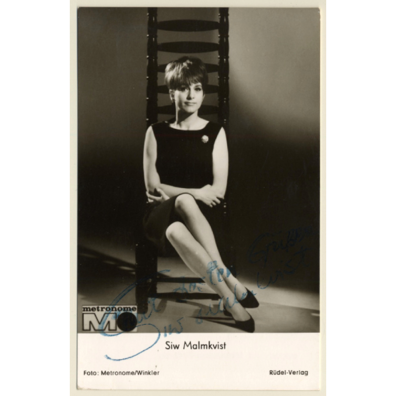 Siw Malmkvist Autogramm / Metronome (Vintage Signed PC ~1960s)