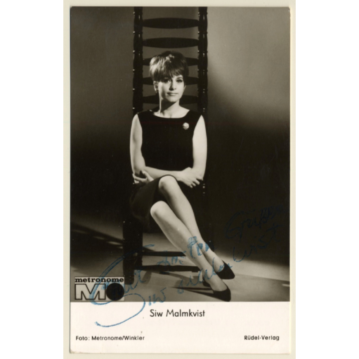 Siw Malmkvist Autogramm / Metronome (Vintage Signed PC ~1960s)