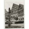 71083 Herrenberg: View Over Marketplace & Fountain (Vintage Photo B/W 1962)