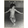 Slim Nude Curlyhead Sitting (Vintage Photo GDR 1980s)