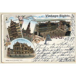 Antverp / Belgium : Theatre Flammand - Maison Charles-Quint (Vintage Litho PC 1897)