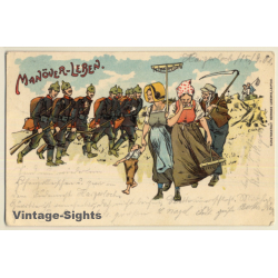 Manöver-Leben / Maneuver Live (Vintage Litho PC 1901)