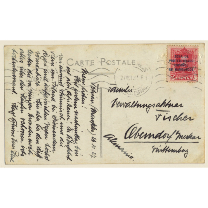 Tetuan / Morocco: Town View - Spanish Colony (Vintage RPPC 1927)