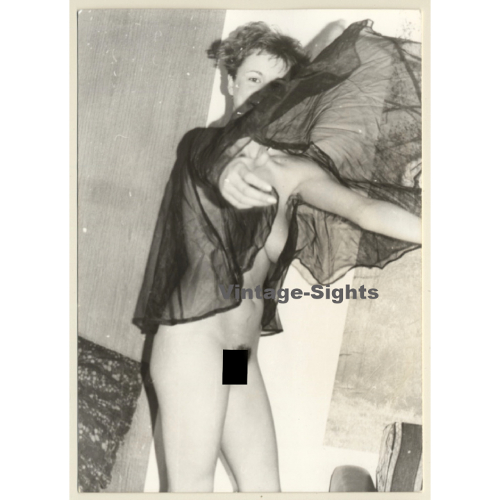 Natural Nude With Silk Cloth / Eyes (Vintage Photo GDR 1980s)