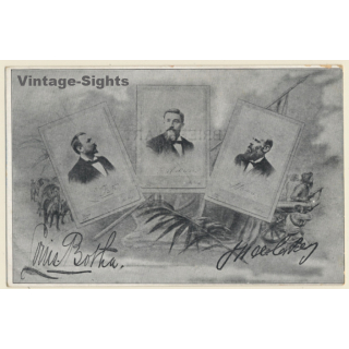 South Africa: Boer Generals: Botha - De Wet - Delarey (Vintage PC 1900s)