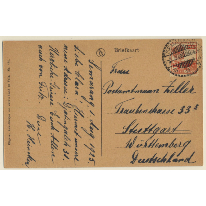 Kedoe / Java: Ricefields And Cocoanutpalms (Vintage PC 1925)